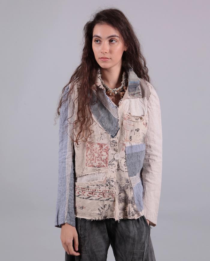 'rococo un-denim' detailed short natural jacket