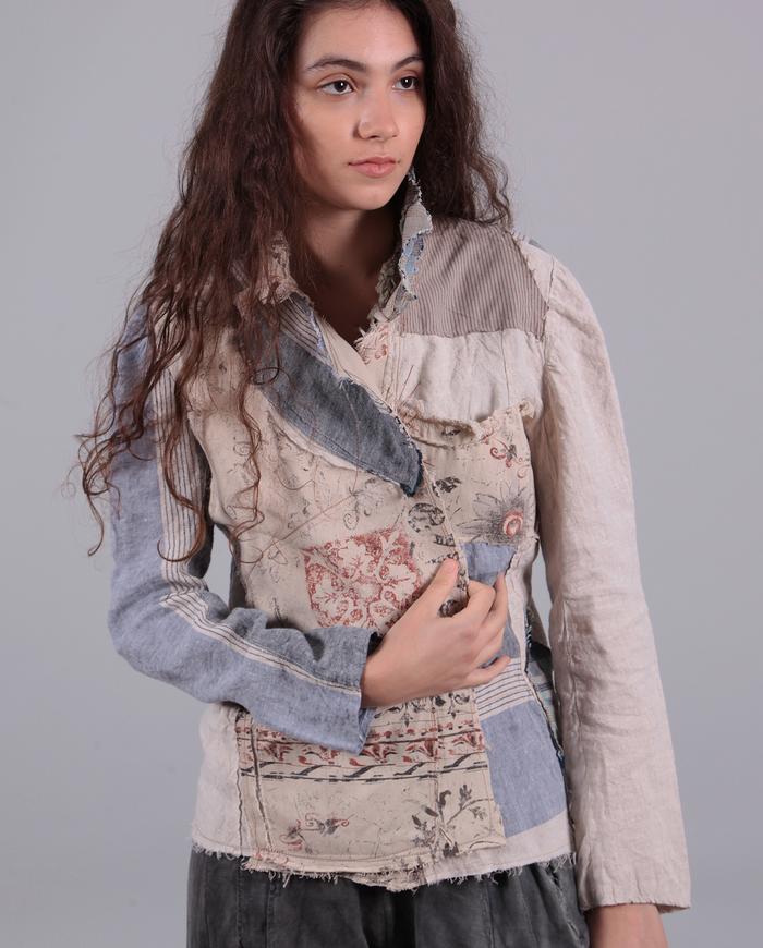 'rococo un-denim' detailed short natural jacket