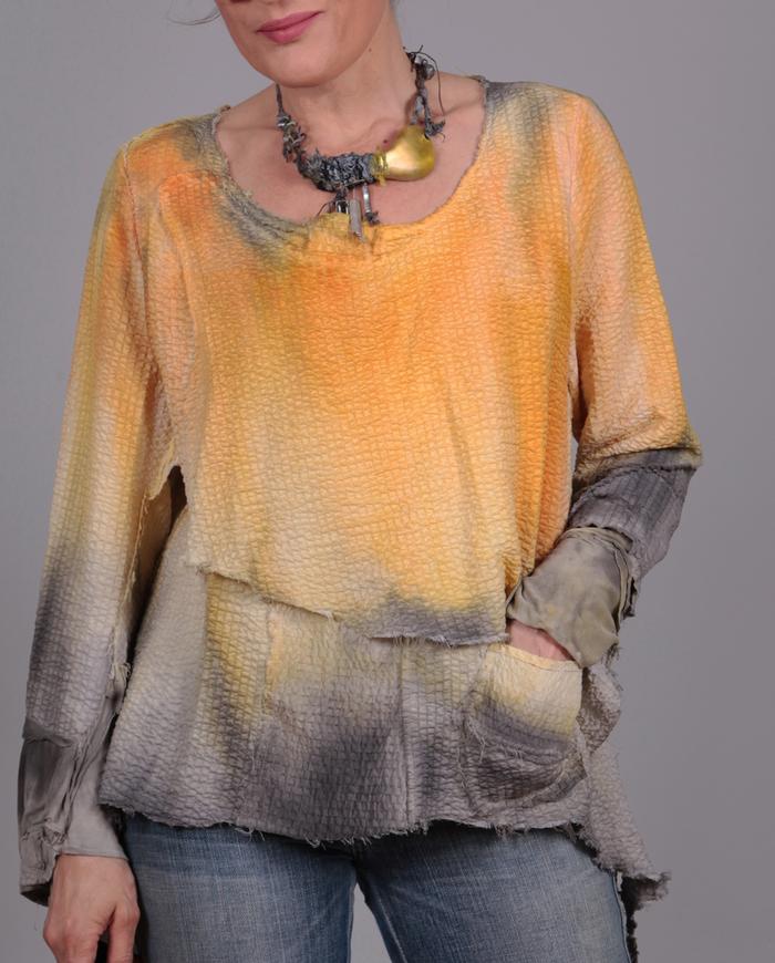 'layers of sunshine' textured bright summer top