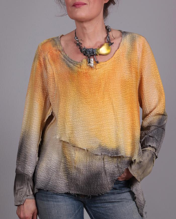 'layers of sunshine' textured bright summer top