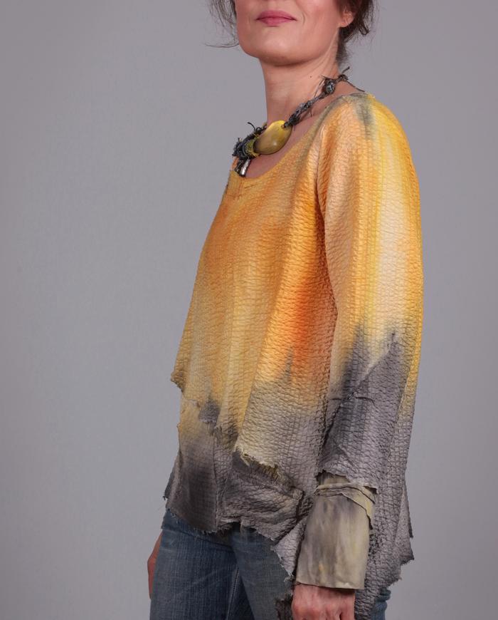 'layers of sunshine' textured bright summer top