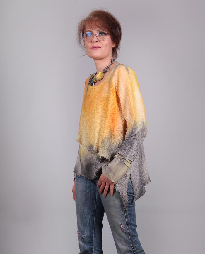 'layers of sunshine' textured bright summer top