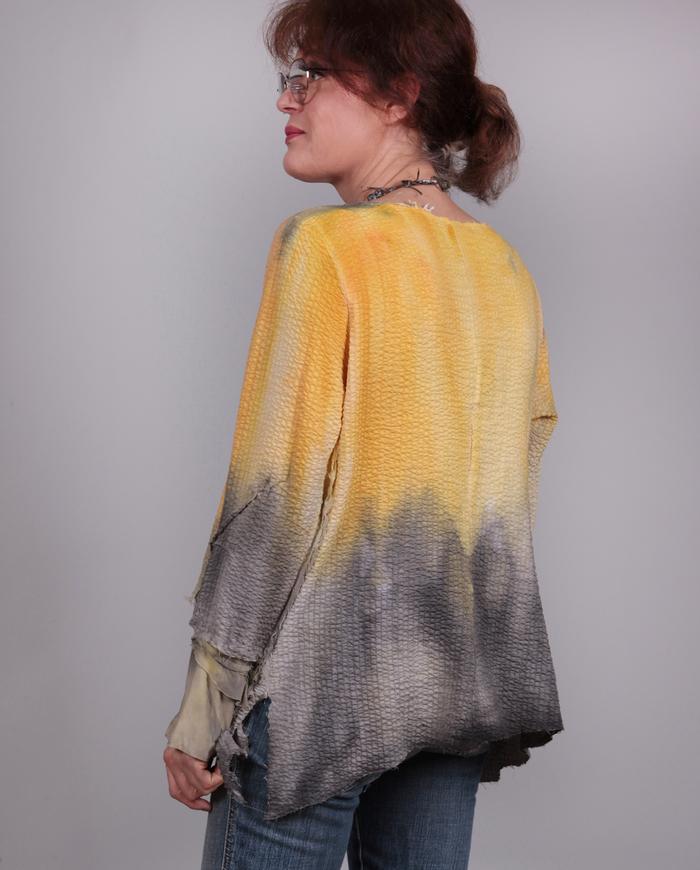 'layers of sunshine' textured bright summer top