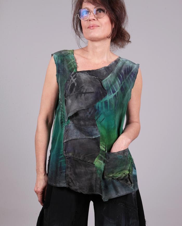 'secrets of nature' silk hand-painted jacket