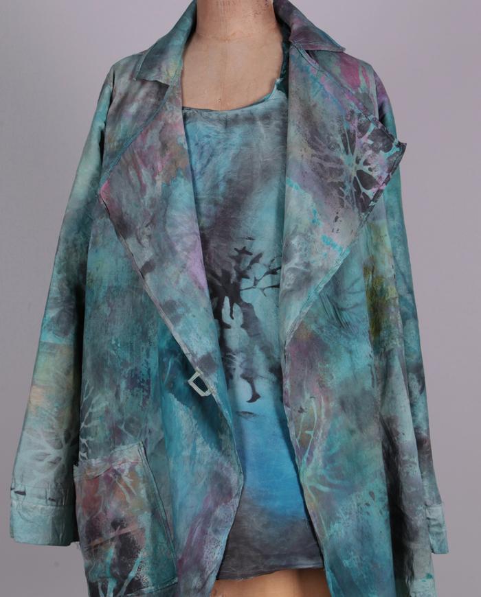 'secrets of nature' silk hand-painted jacket