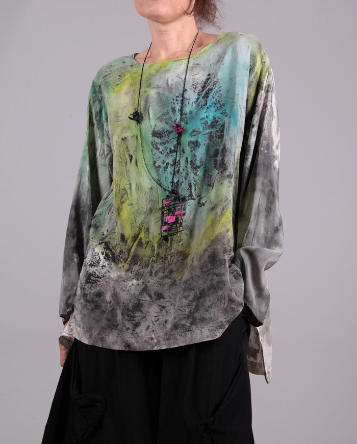 'secrets of nature' silk hand-painted jacket