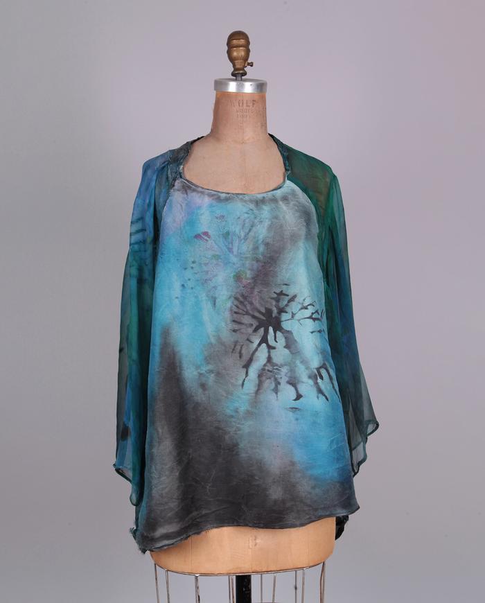 'secrets of nature' silk hand-painted jacket