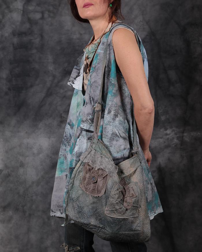 A-line watercolor hand-painted art vest