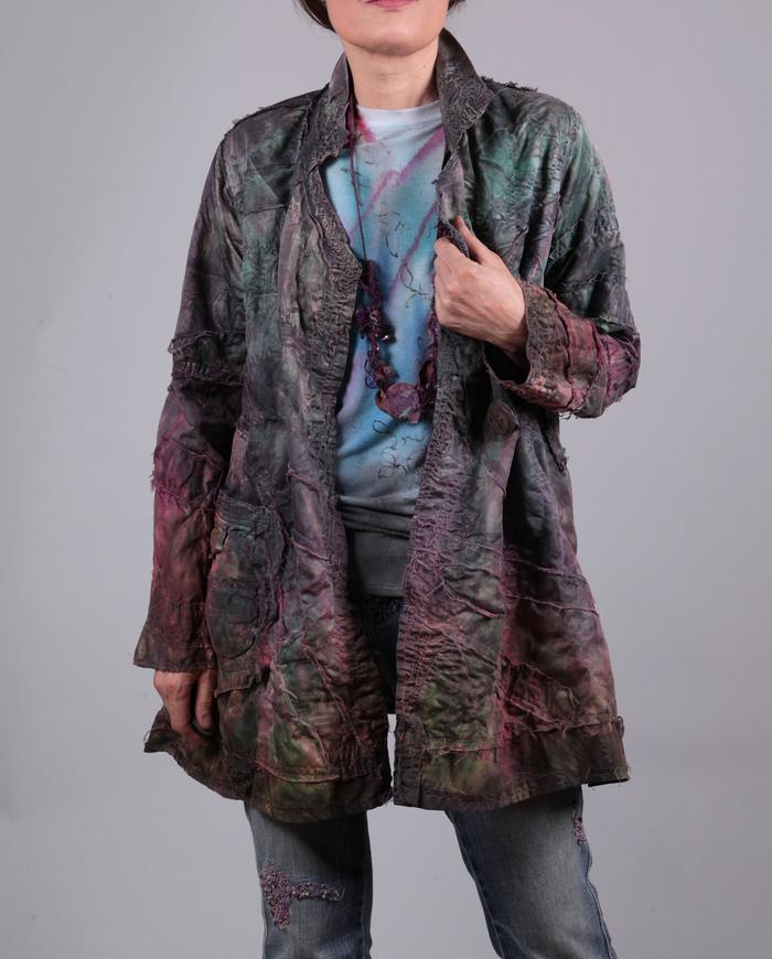 'space walk' hand-textured art-to-wear jacket