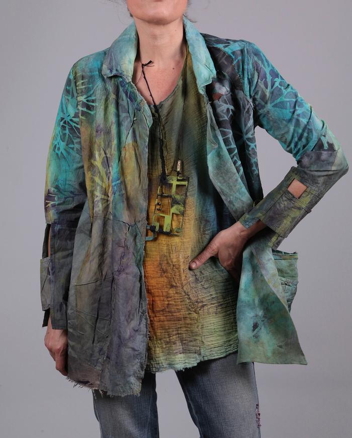 'wonders of nature' intricately painted summer jacket