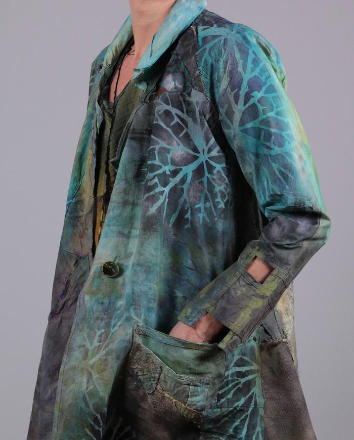 'wonders of nature' intricately painted summer jacket