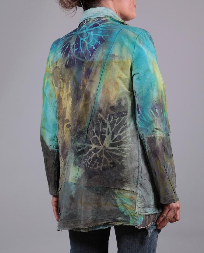 'wonders of nature' intricately painted summer jacket