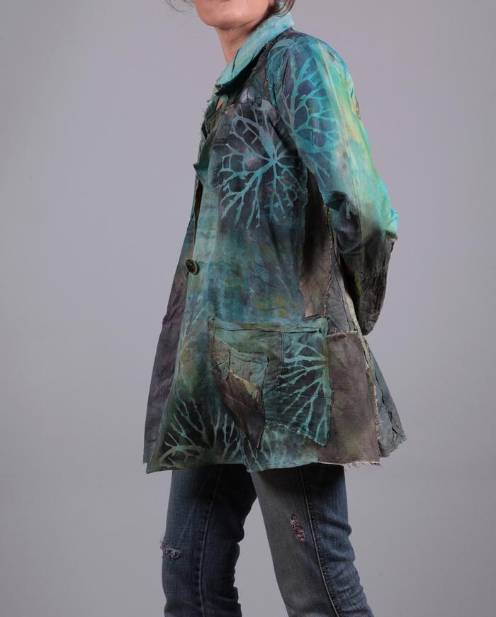 'wonders of nature' intricately painted summer jacket