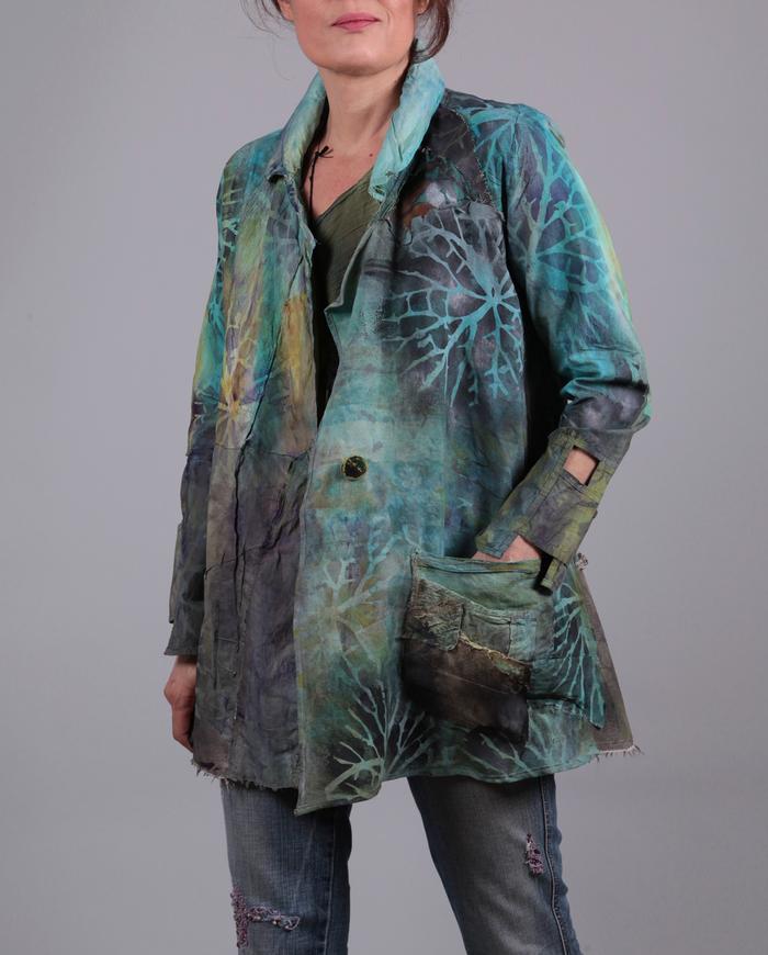 'wonders of nature' intricately painted summer jacket