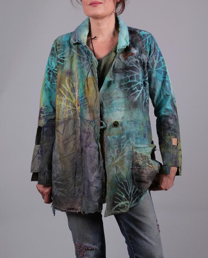 'wonders of nature' intricately painted summer jacket