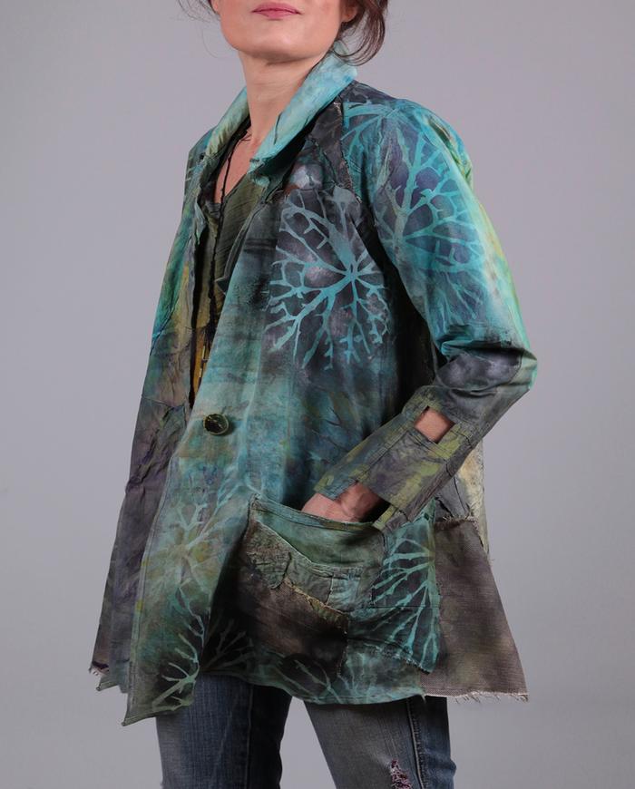 'wonders of nature' intricately painted summer jacket