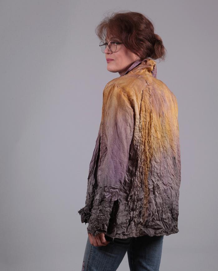 'crinkle up' lightweight textured silk summer jacket