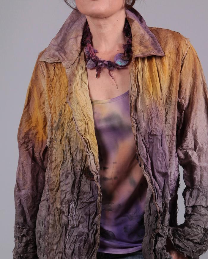 'crinkle up' lightweight textured silk summer jacket