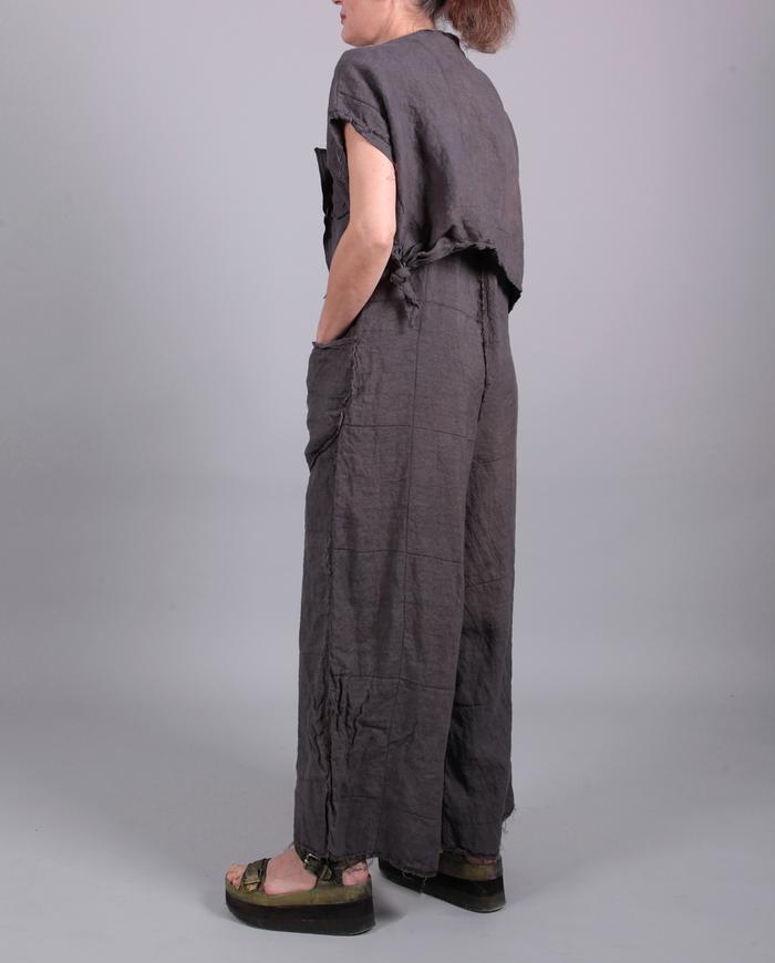 'relaxed and happy' Belgian linen jumpsuit