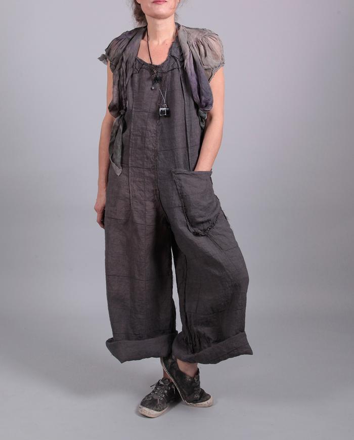 'relaxed and happy' Belgian linen jumpsuit