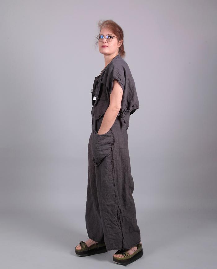 'relaxed and happy' Belgian linen jumpsuit