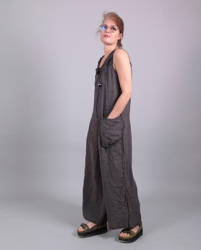 'relaxed and happy' Belgian linen jumpsuit