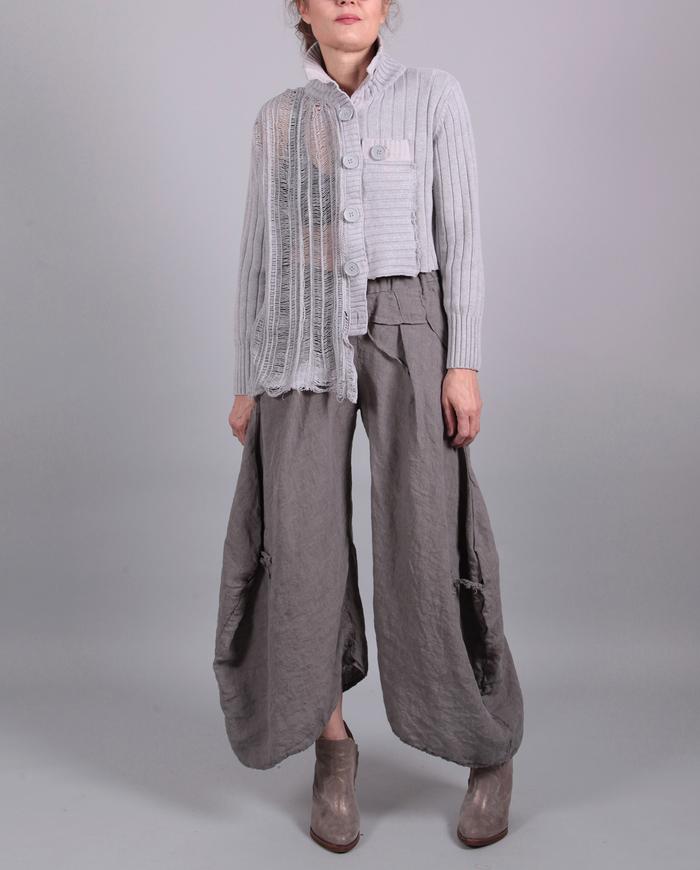 'play it up' artsy neutral Belgian linen pants