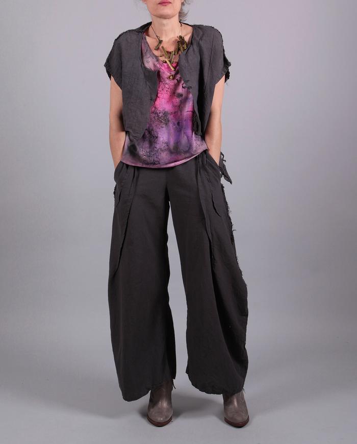 'slow me down' linen/cotton casual pants with pockets