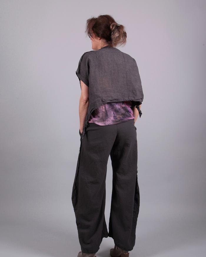 'slow me down' linen/cotton casual pants with pockets