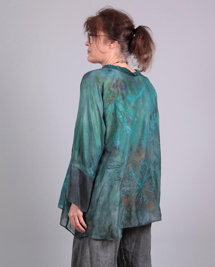 'fly away with me' weightless hand-painted oversized summer blouse