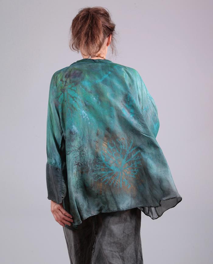 'fly away with me' weightless hand-painted oversized summer blouse