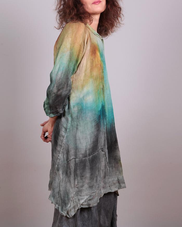 'gone with the wind' Belgian linen gauze hand-painted tunic