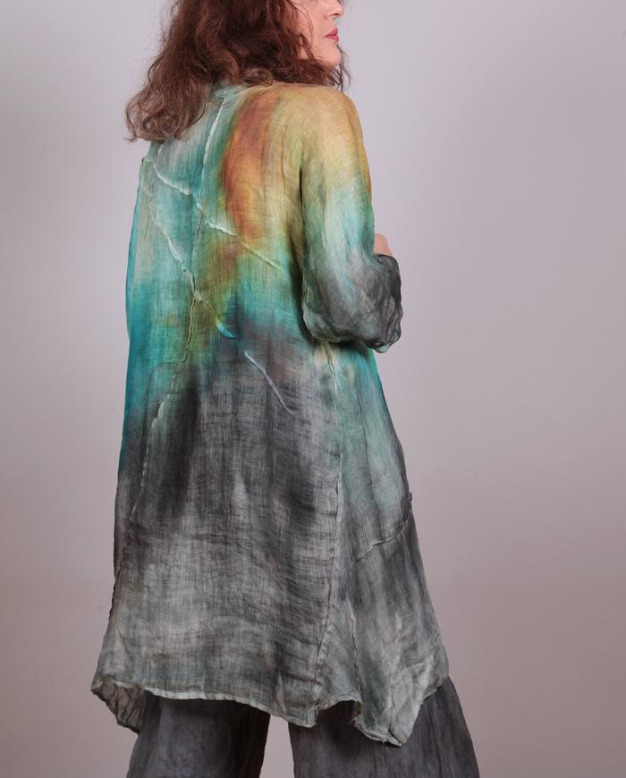 'gone with the wind' Belgian linen gauze hand-painted tunic