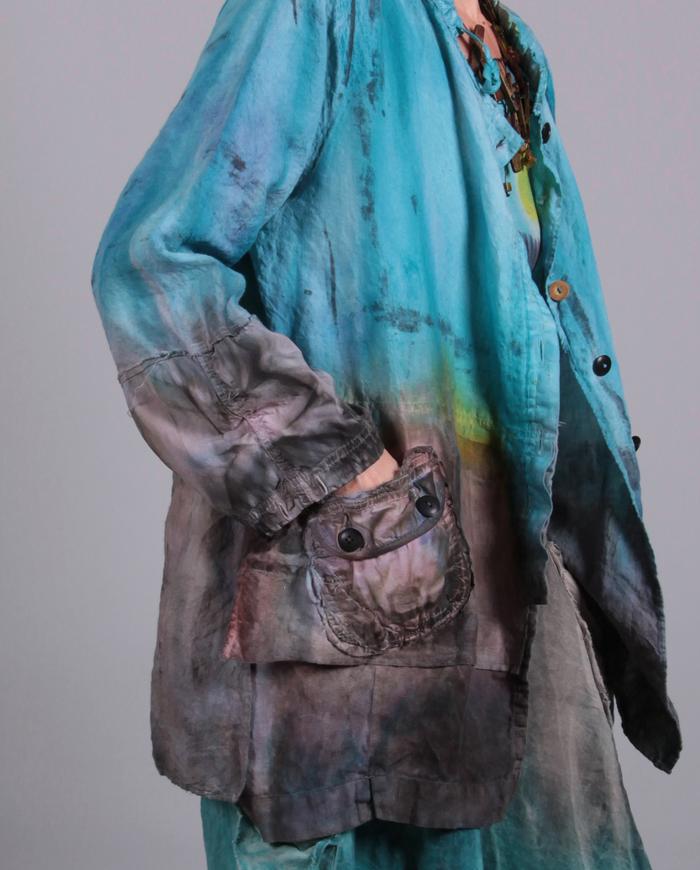 'piece of tranquility' hand-painted loose-fitting jacket