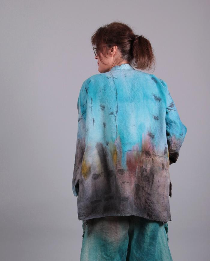 'piece of tranquility' hand-painted loose-fitting jacket