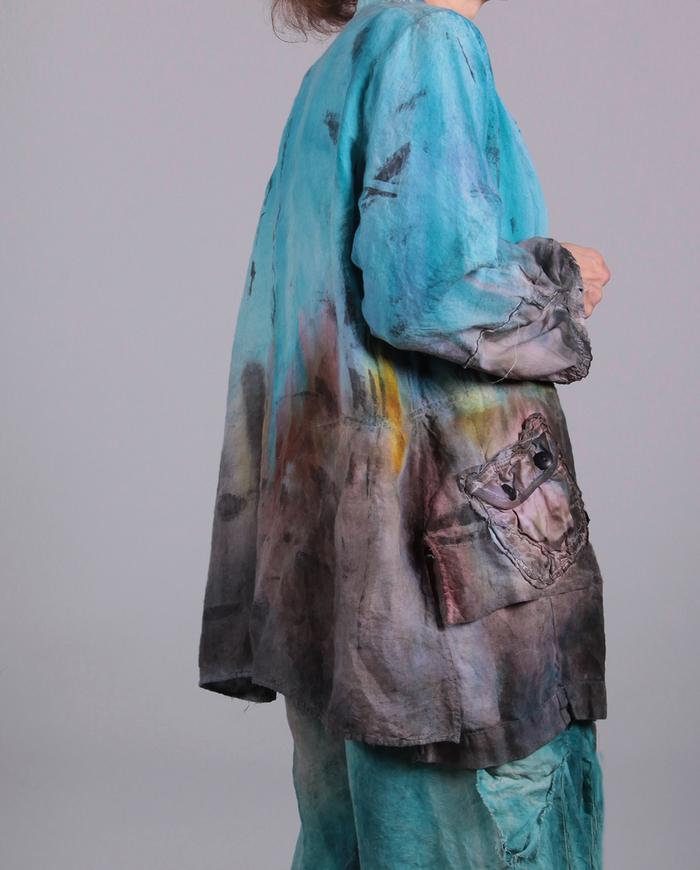 'piece of tranquility' hand-painted loose-fitting jacket