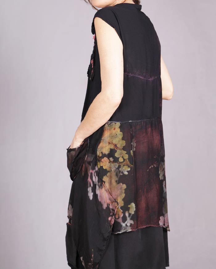 'a secret garden' layered silk floral dress/tunic