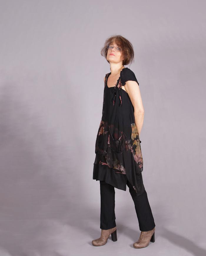 'a secret garden' layered silk floral dress/tunic
