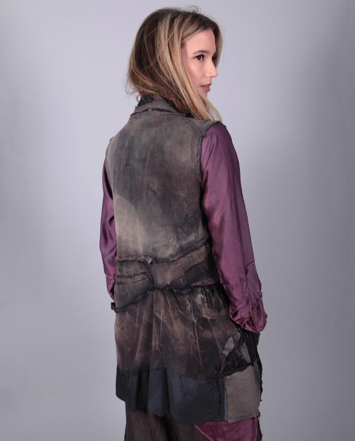'artfully vested' detailed mixed fabrics vest