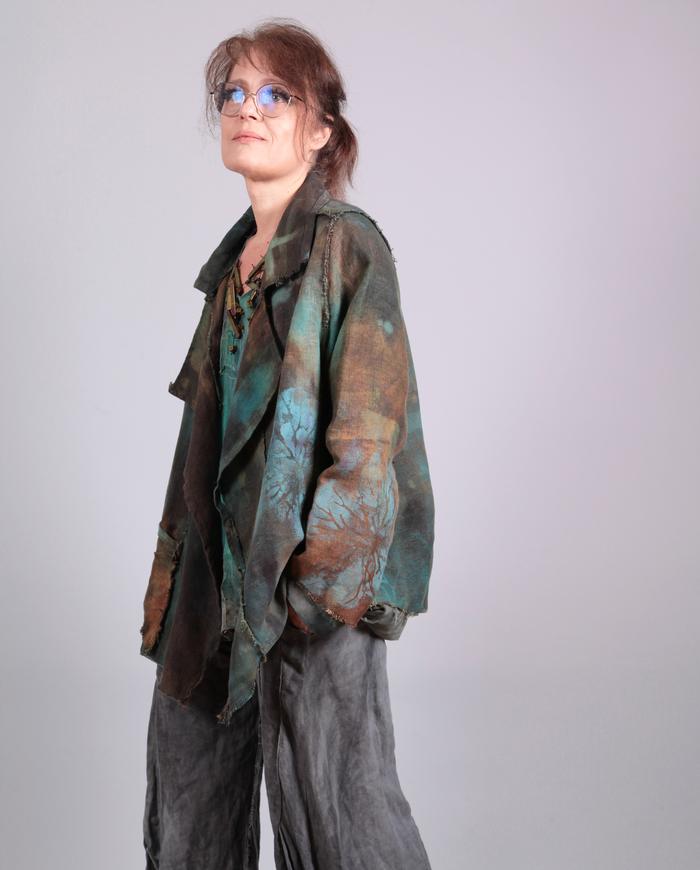 'nature in a pocket' loose-fitting hand-painted jacket