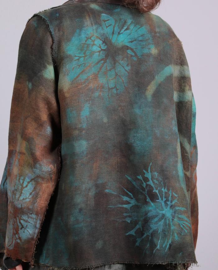 'nature in a pocket' loose-fitting hand-painted jacket
