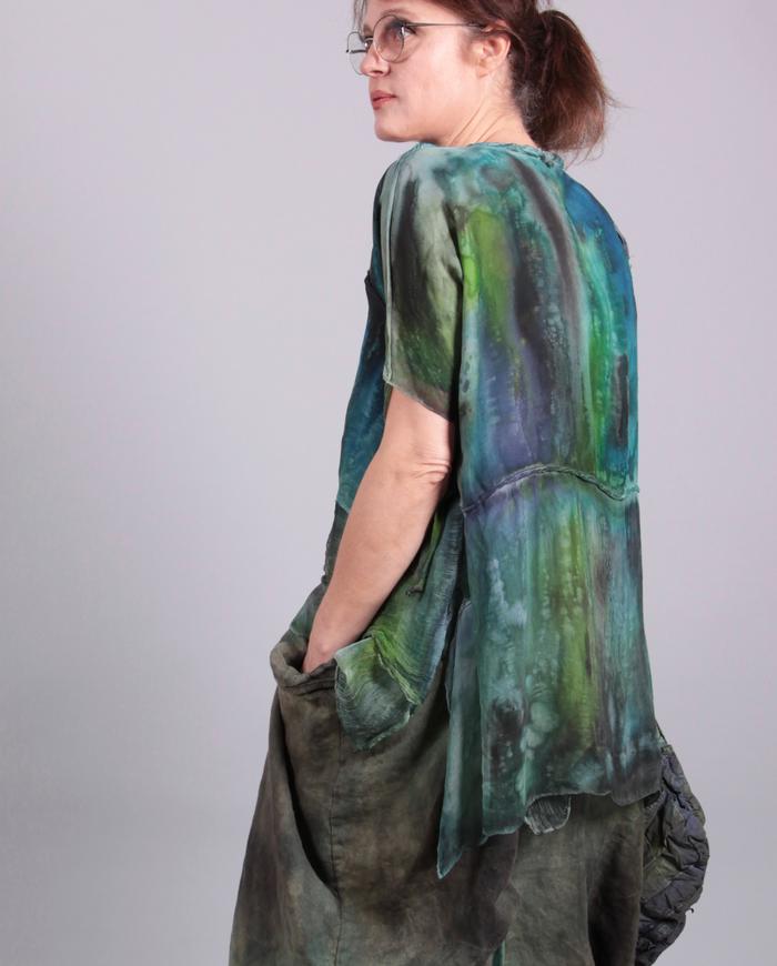 'butterfly wing layers' billowy silk top