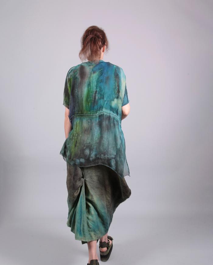 'butterfly wing layers' billowy silk top