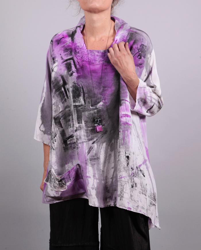 'bold and bright' one-size silk crepe tunic