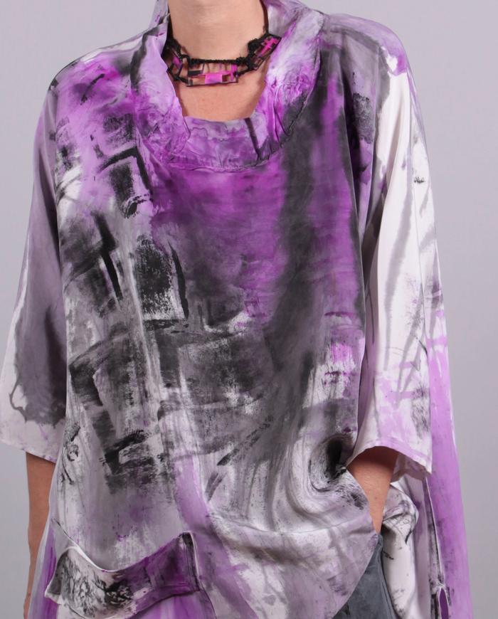 'bold and bright' one-size silk crepe tunic