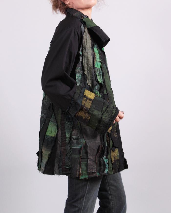 'ode to nature's greens' highly detailed oversized jacket