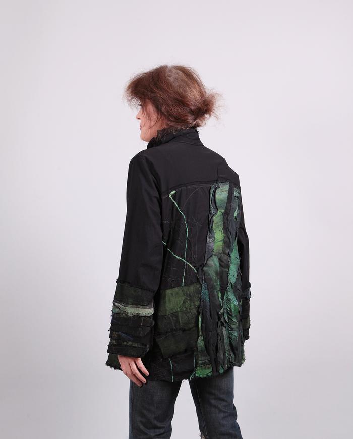'ode to nature's greens' highly detailed oversized jacket