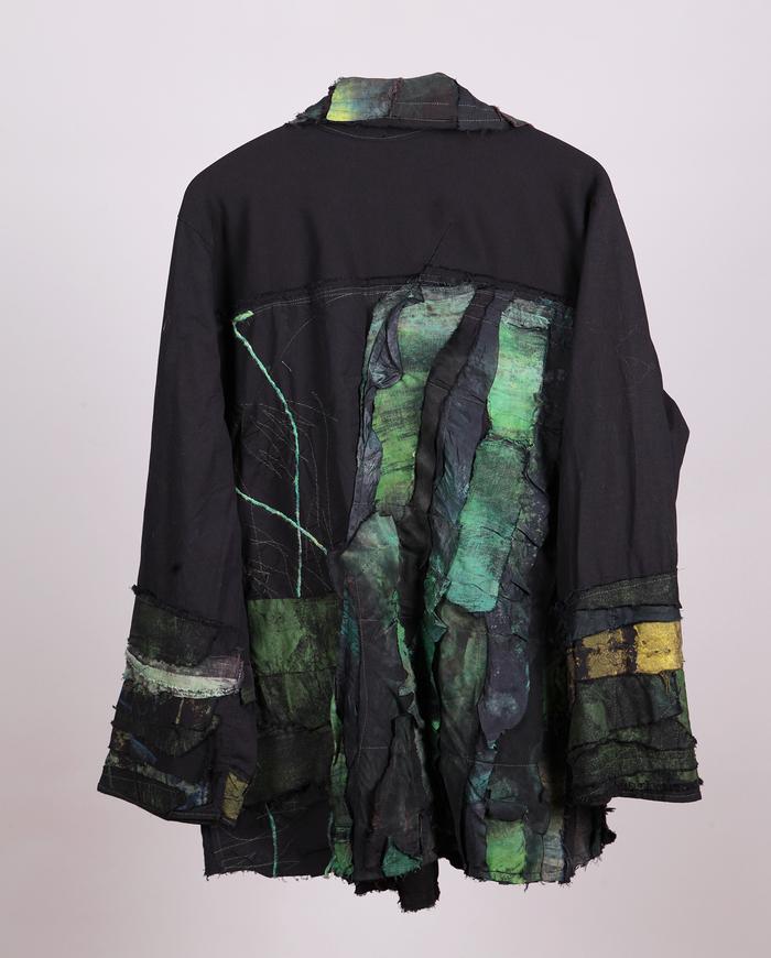 'ode to nature's greens' highly detailed oversized jacket