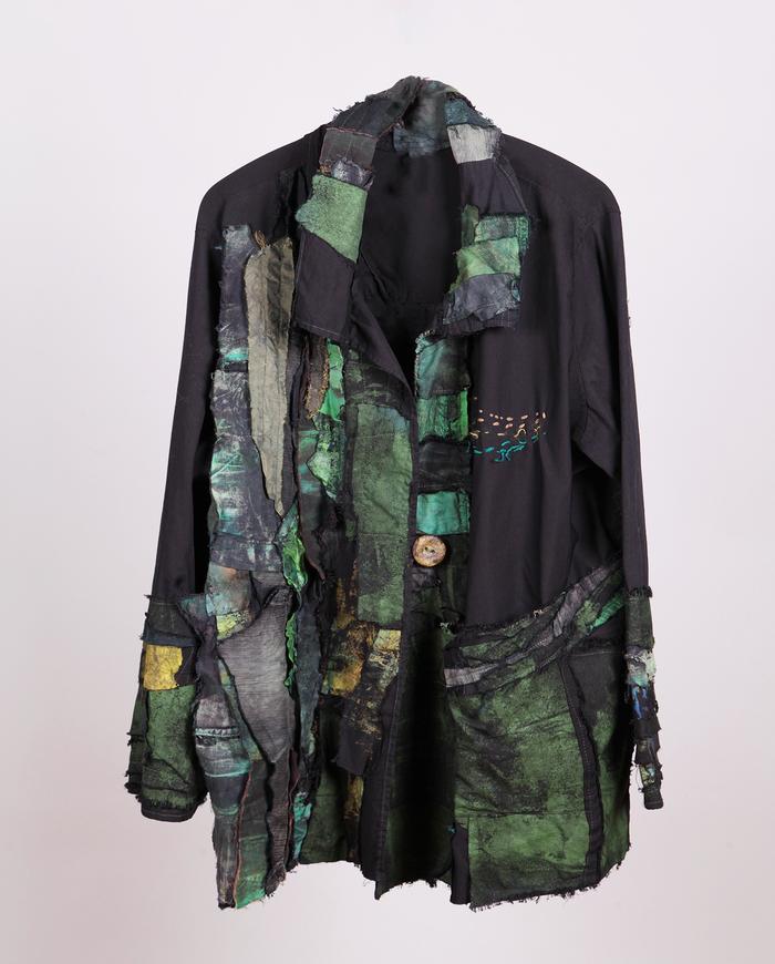 'ode to nature's greens' highly detailed oversized jacket