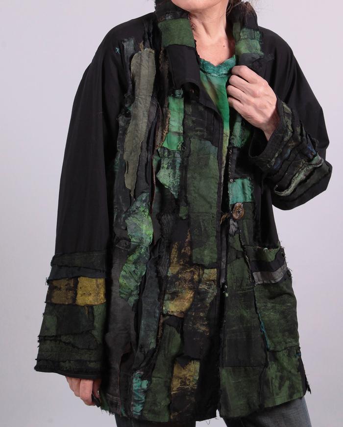 'ode to nature's greens' highly detailed oversized jacket